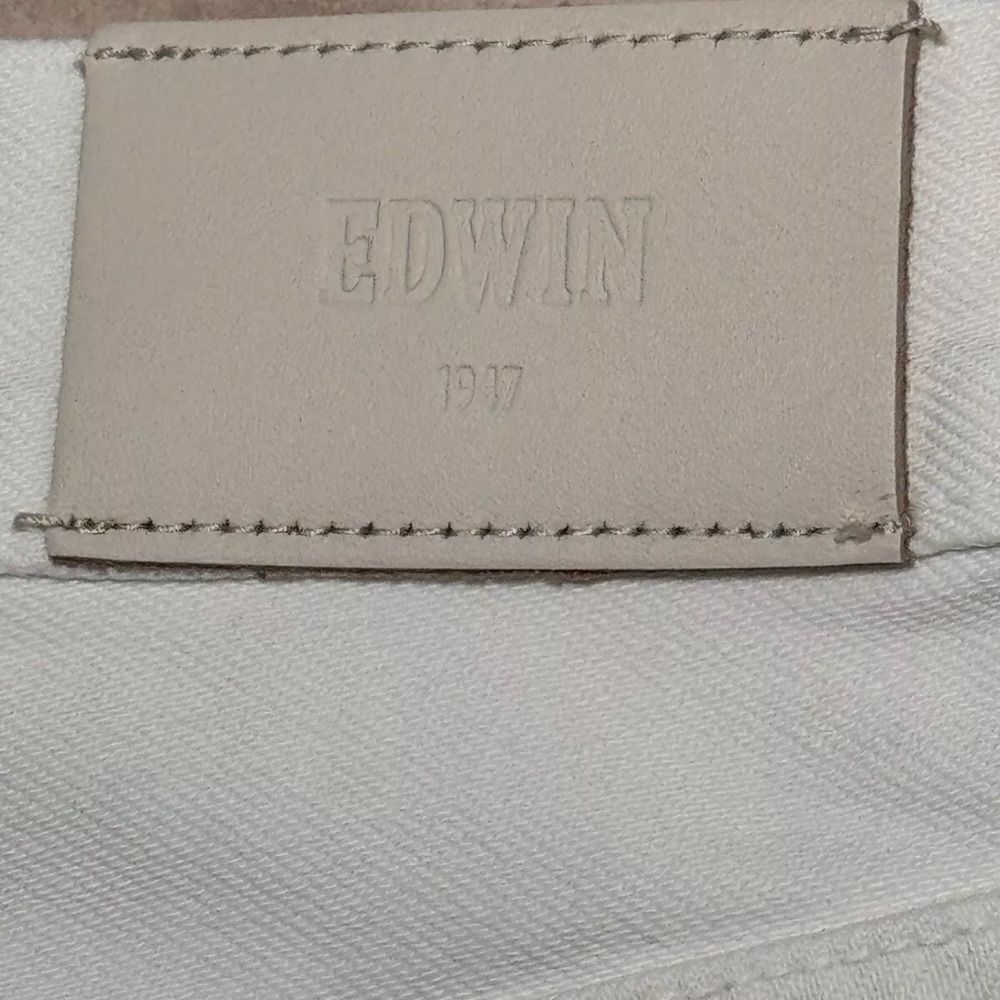 NWT EDWIN Women’s Jeans Anthropologie Anderson Ankle Ivory White - Size 24 - Picture 9 of 11